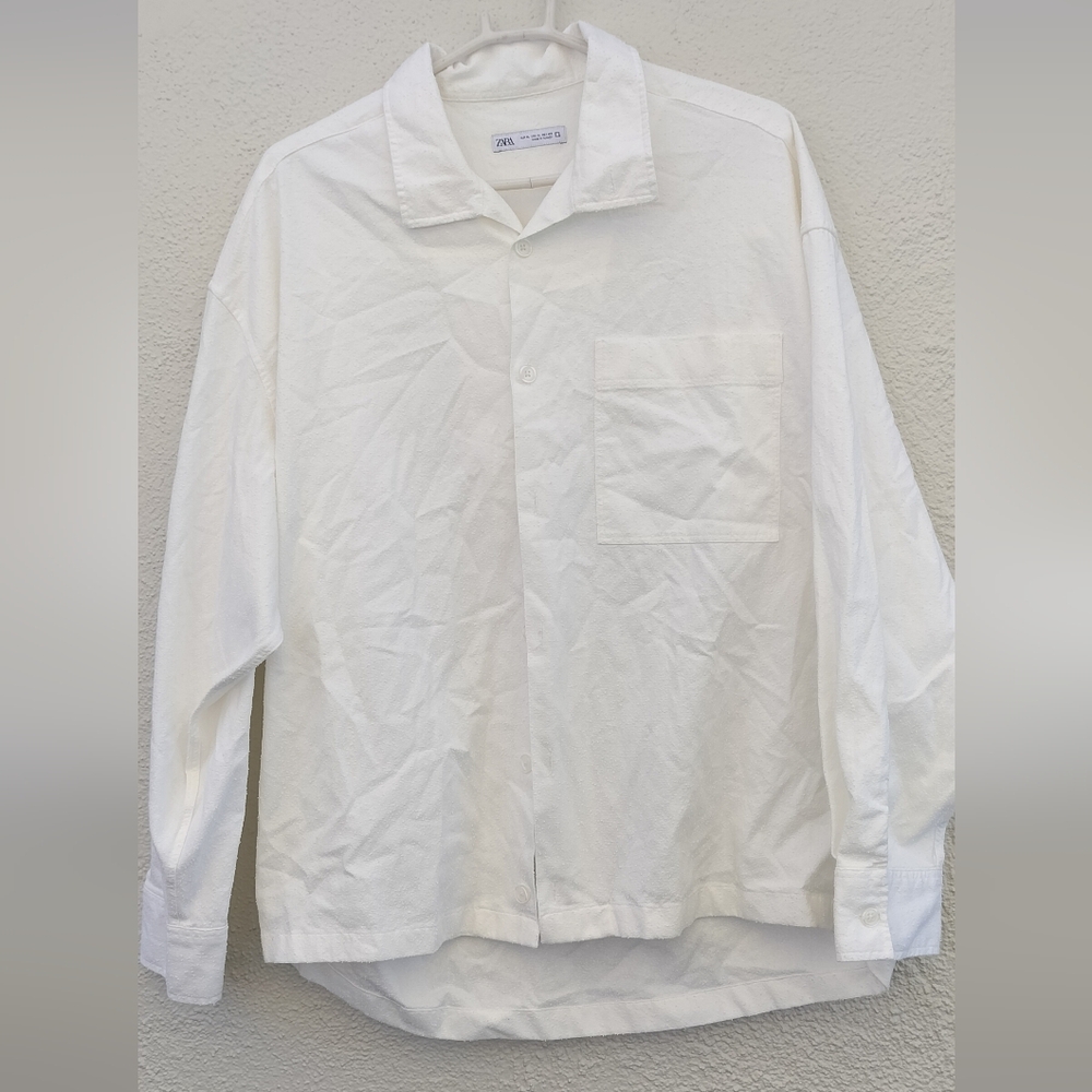 Zara White Button-Up Shirt